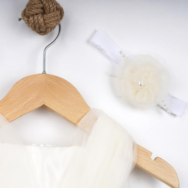 White Baby Girl Tulle Dress – Sleeveless Formal Outfit