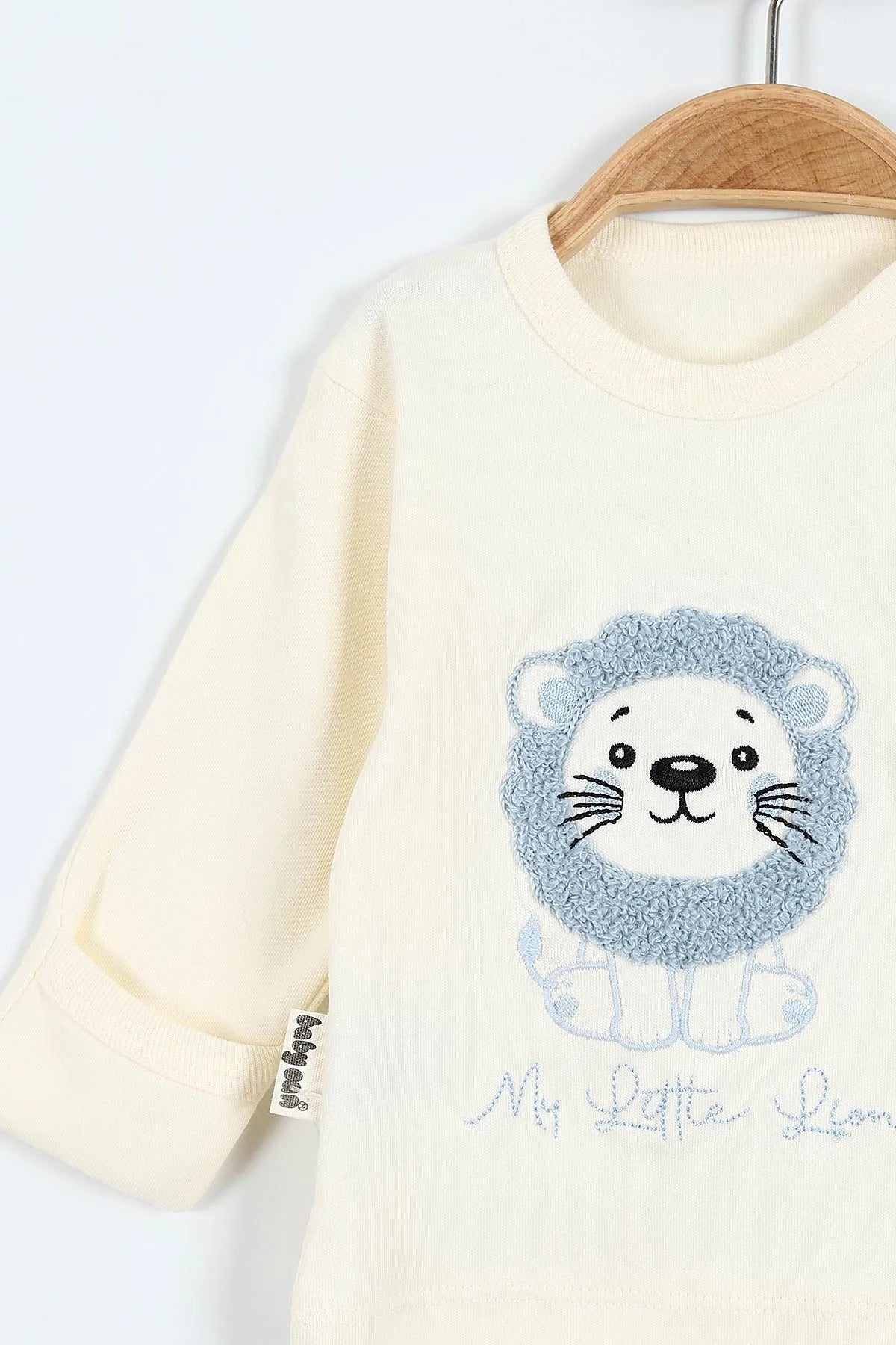 “My Little Lion” Baby Boy Outfit – 3-Piece Set with Embroidered Shirt, Ribbed Pants & Vest