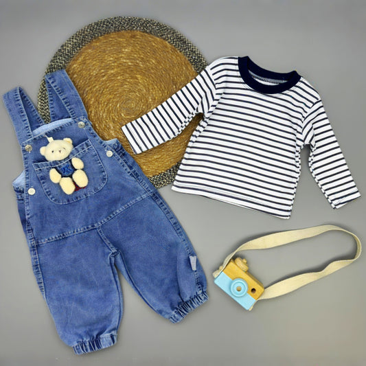 Boys Salopette & Shirt Set