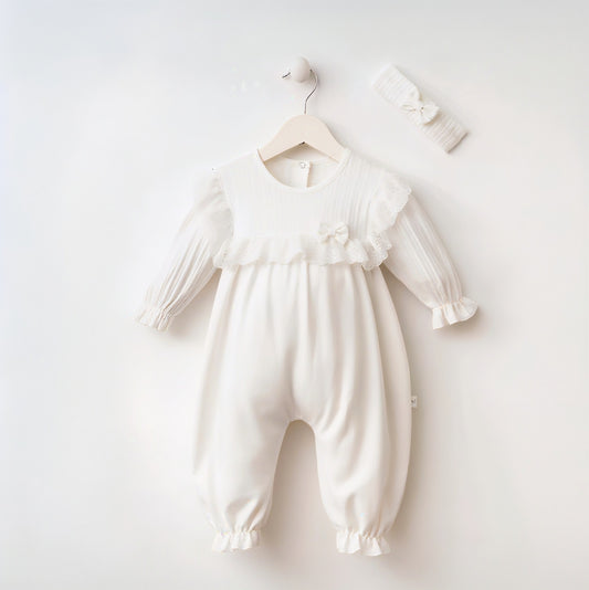 The White Frill Romper Set