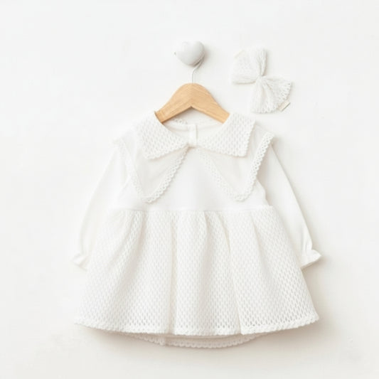 The "Sweetheart" Baby Dress Set - White