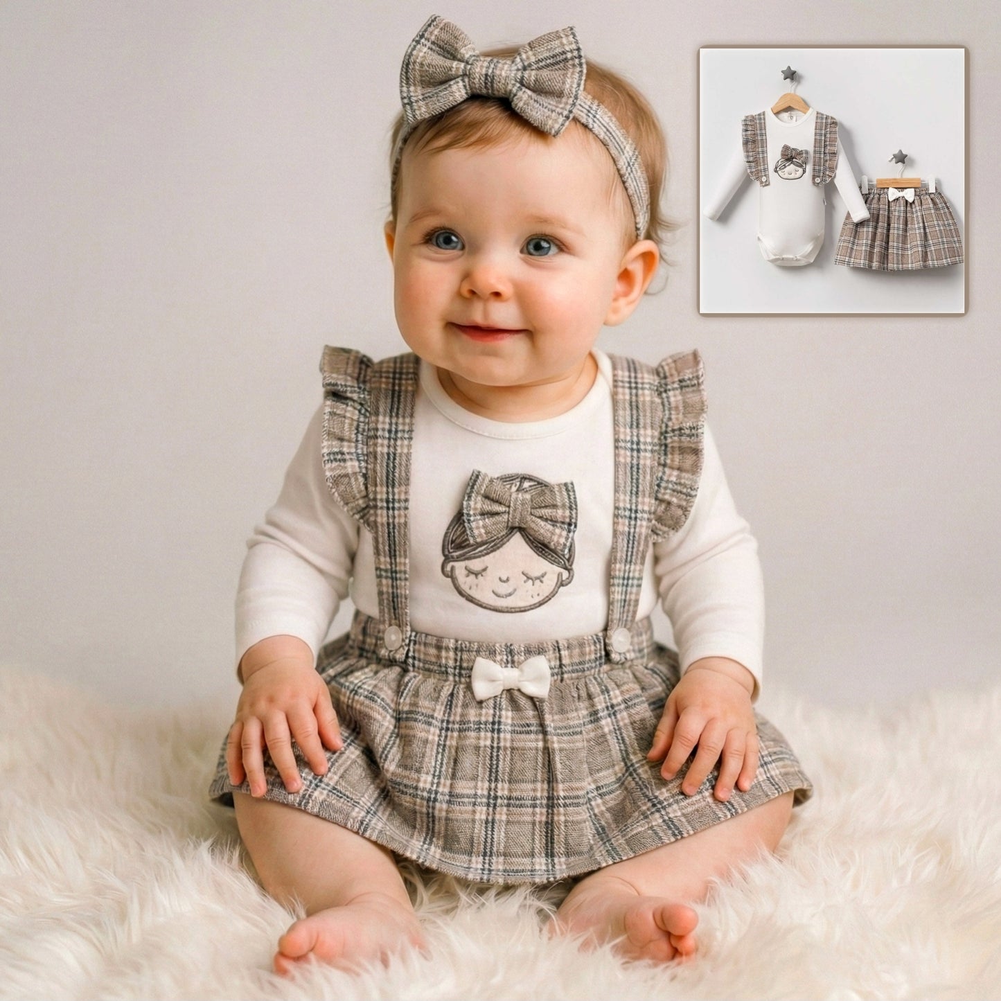 Plaid Ruffle Skirt Set