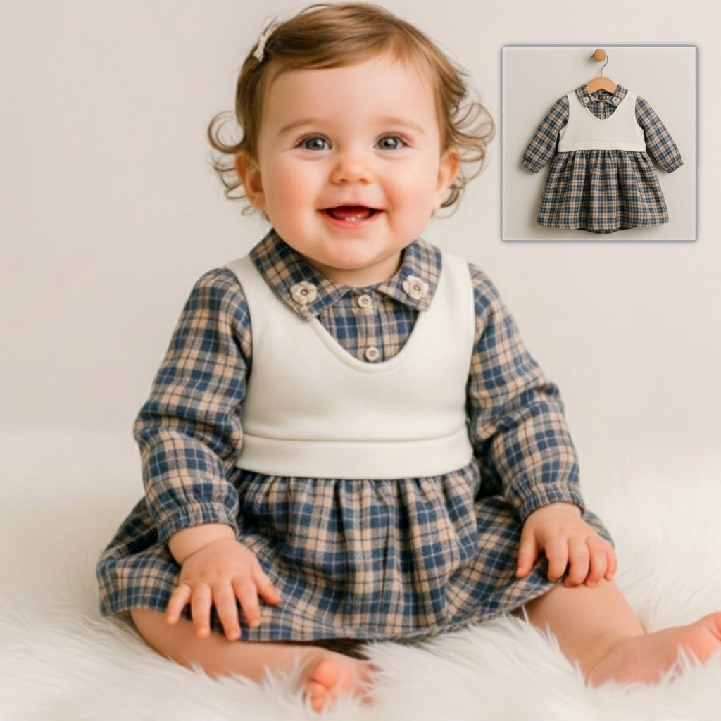 Plaid Layered Bodice Dress