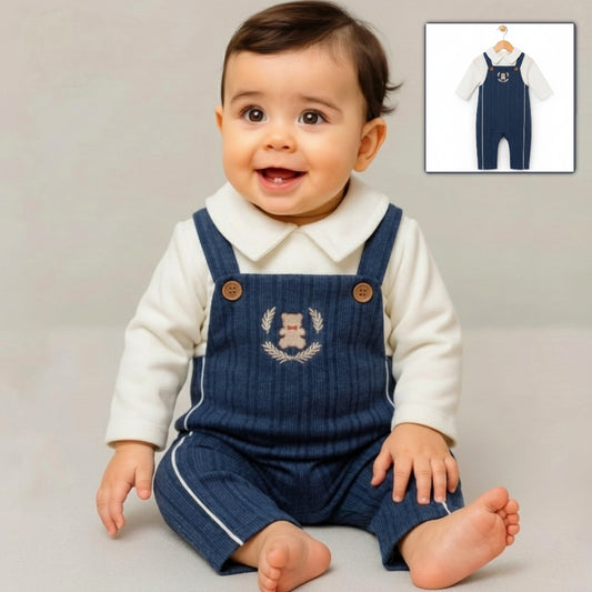 Bear Crest Pinstripe Navy Set