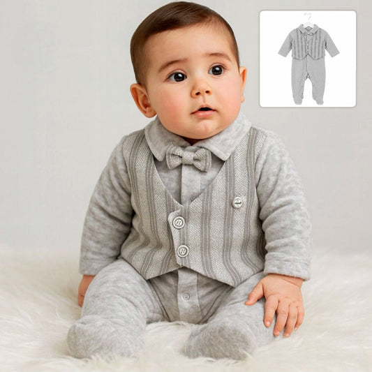 Striped Vest Footed Onesie