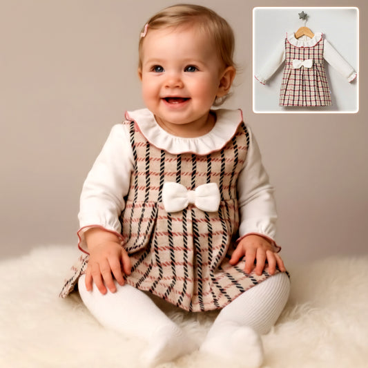 Plaid & Ruffle Bow Dress