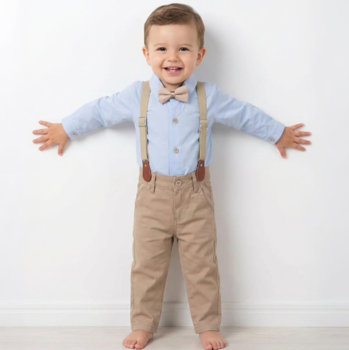 The Dapper Baby Boy Set - Beige & Blue