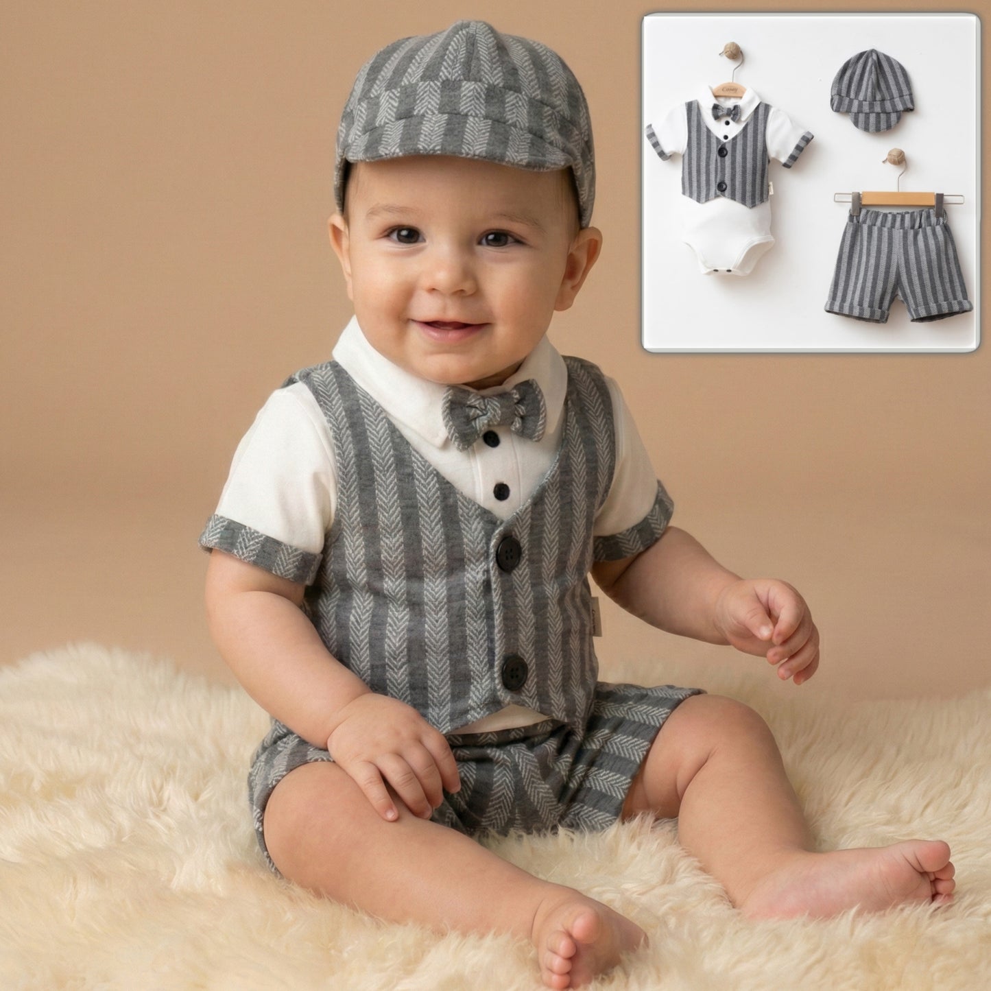 Gentleman Stripes – Baby Boy Outfit Set