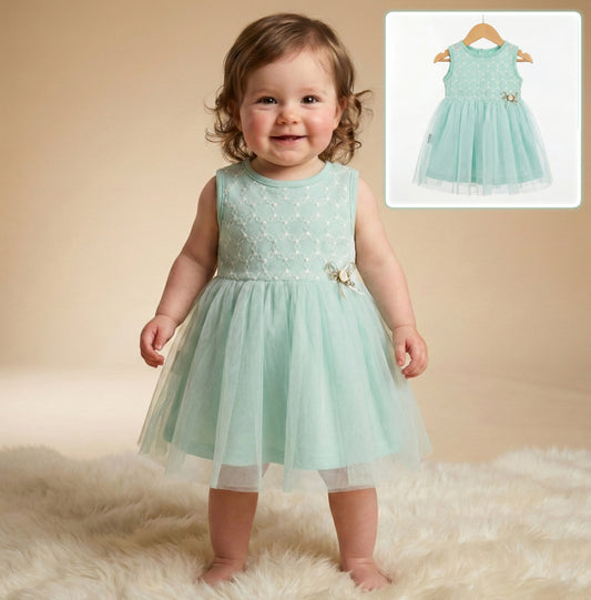 Mint Lace Whimsy – Baby Girl Dress
