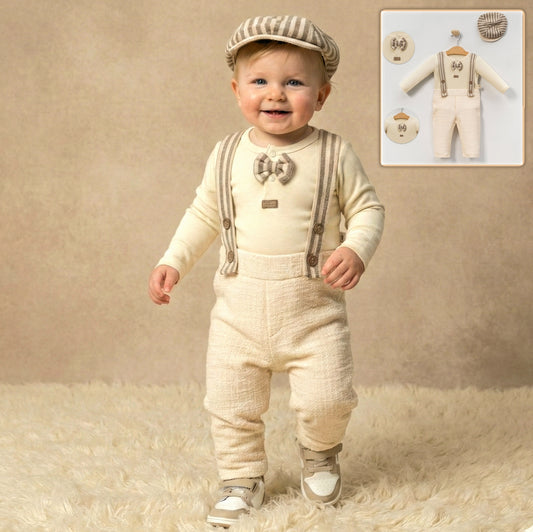 Vintage Suspenders Charm – Baby Boy Outfit