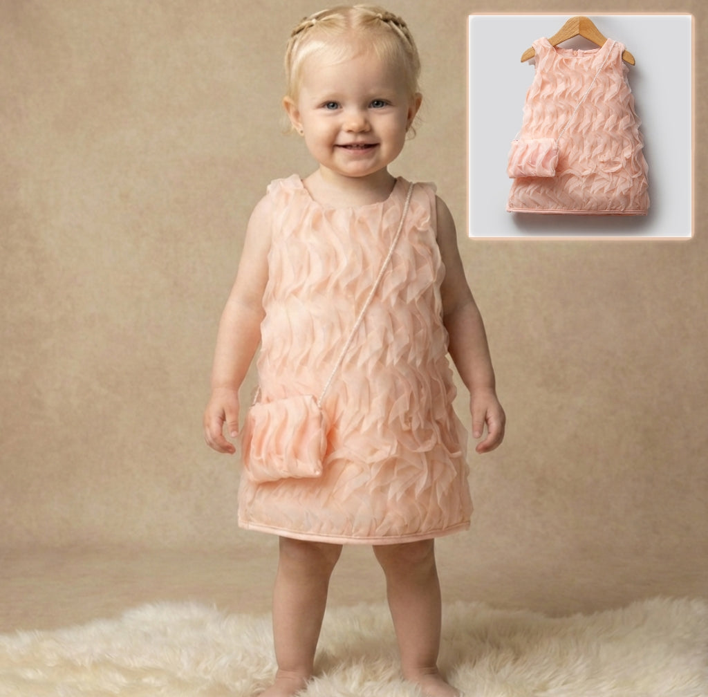 Peach Petal Charm – Baby Girl Dress