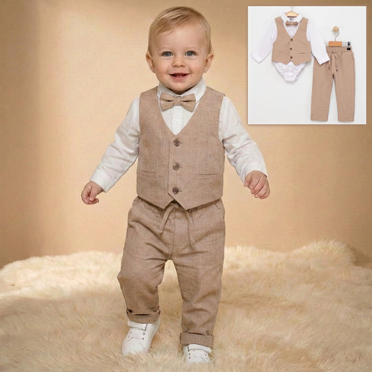 Beige Gentleman Style – Baby Boy Outfit