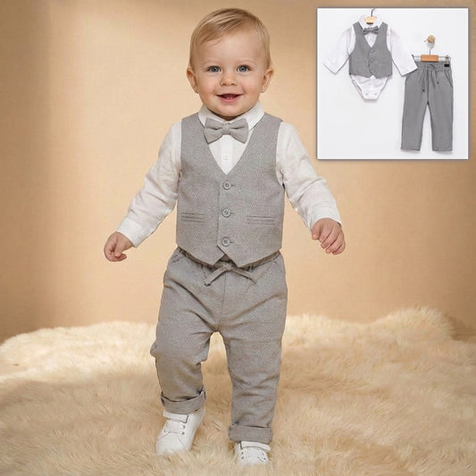 Gray Gentleman Style – Baby Boy Outfit