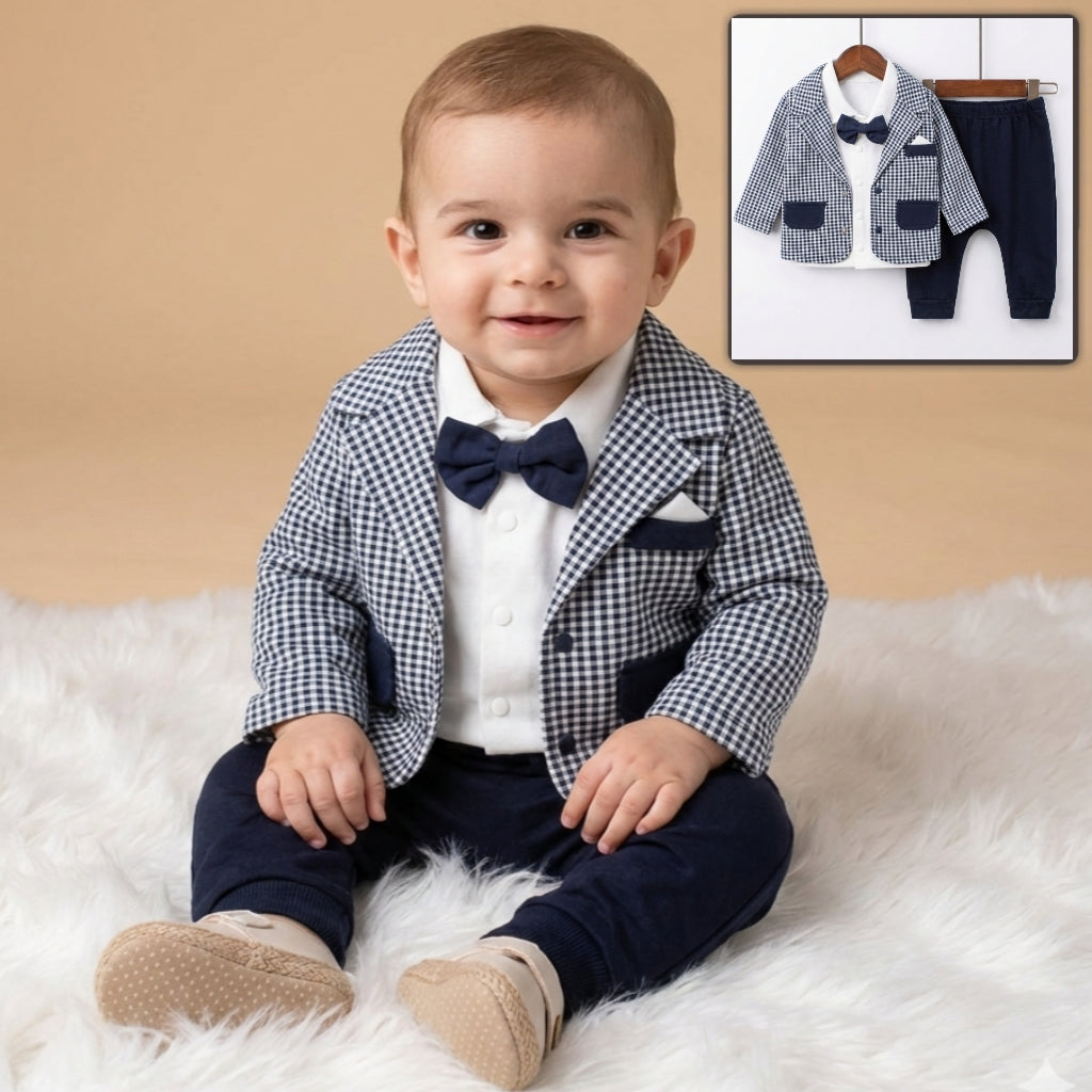 Checkered Charm – Baby Boy Formal Outfit