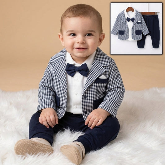 Checkered Charm – Baby Boy Formal Outfit