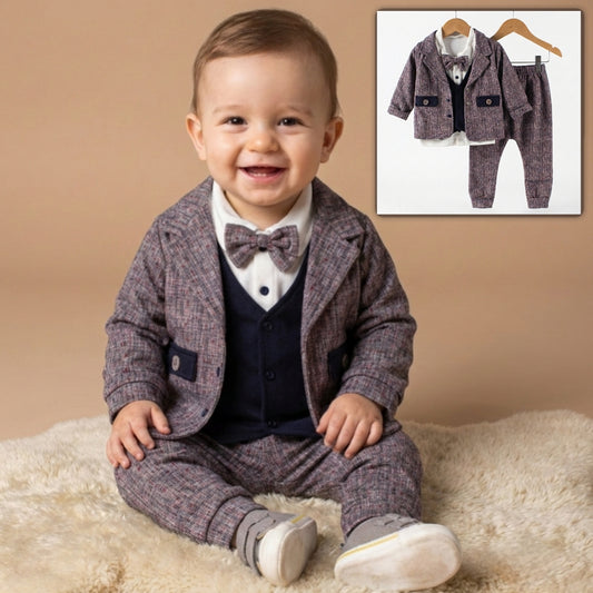 Tweed Elegance – Baby Boy Formal Set