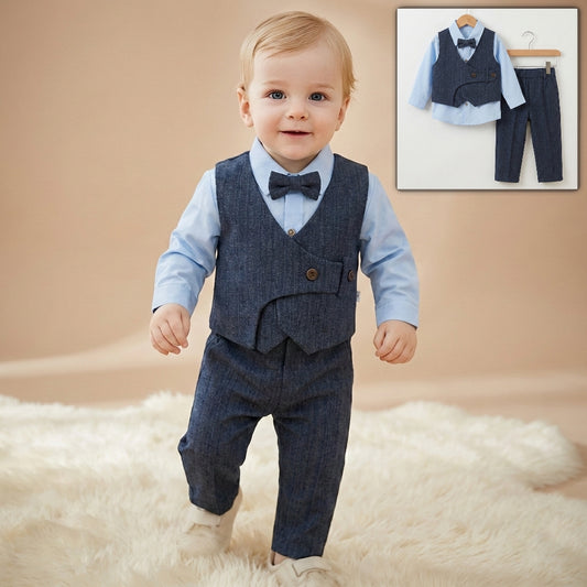 Dapper Blue Elegance – Baby Boy Ensemble