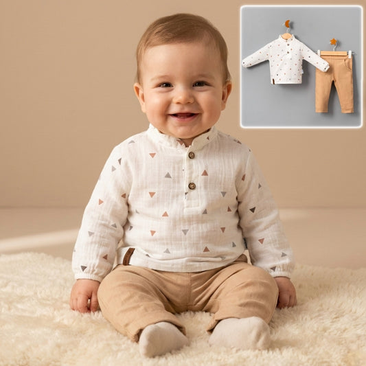 Ecru & Taupe Style – Baby Boy Outfit