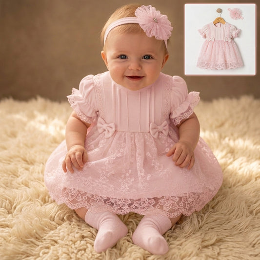 Petals & Bows – Pink Baby Ensemble