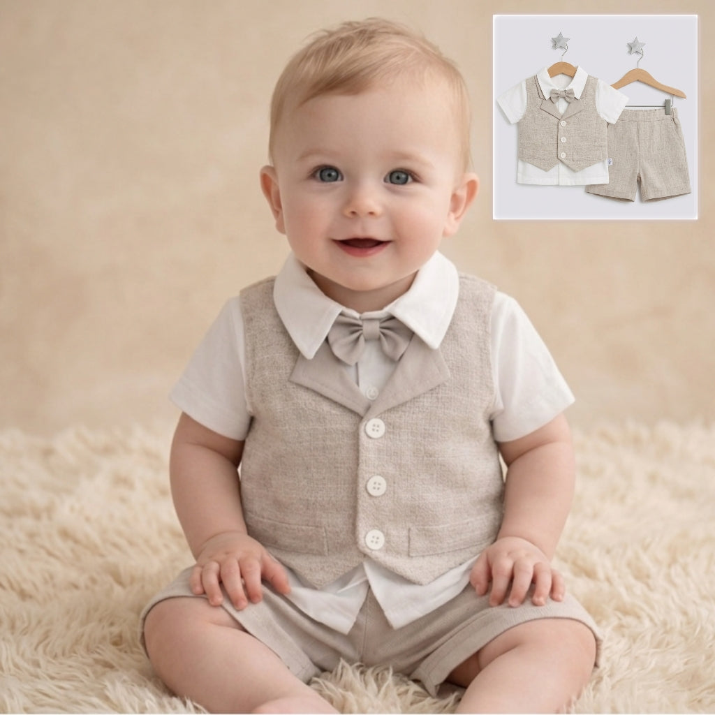 Golden Hour – Baby Boy Linen Outfit