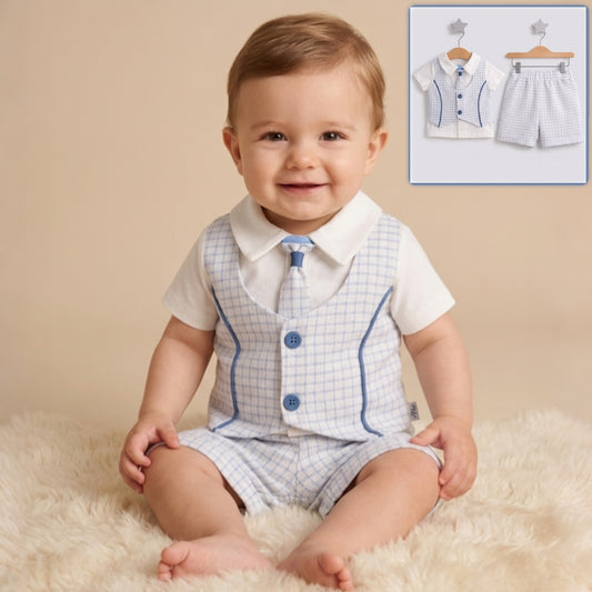 Skylight Charm – Baby Boy Checkered Set