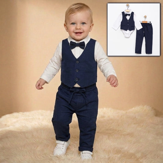 Midnight Navy Charm – Baby Boy Suit Set