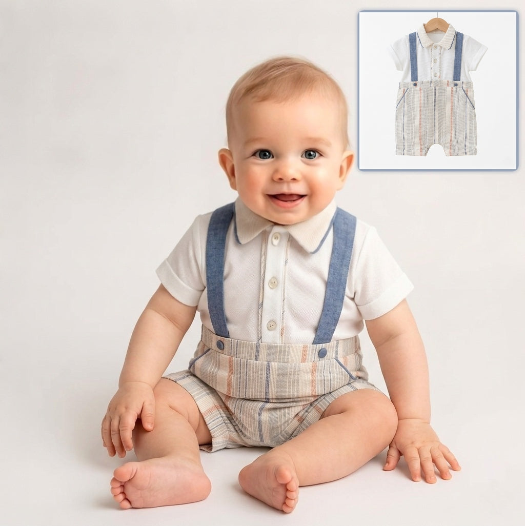 Vintage Stripes – Baby Boy Romper