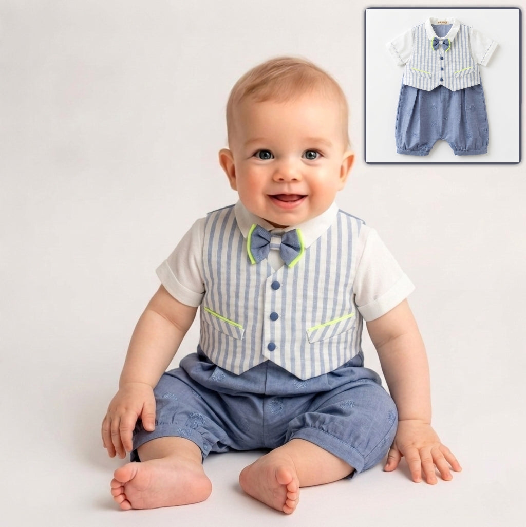 Azure Glow – Baby Boy Romper