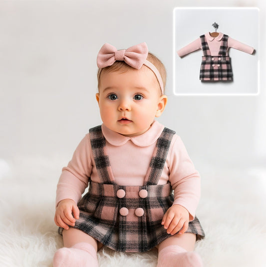 Plaid Overall Dress