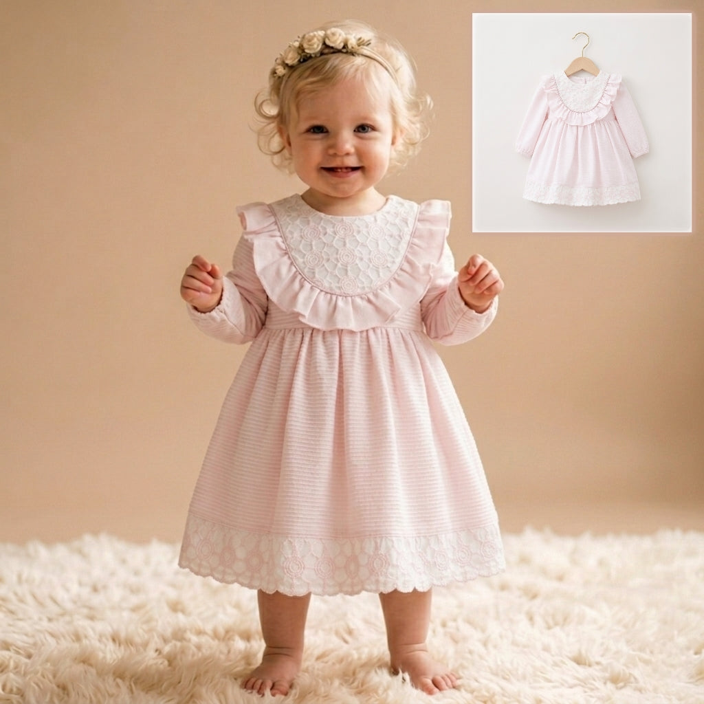 Blush Lace Bloom – Baby Girl Pink Dress