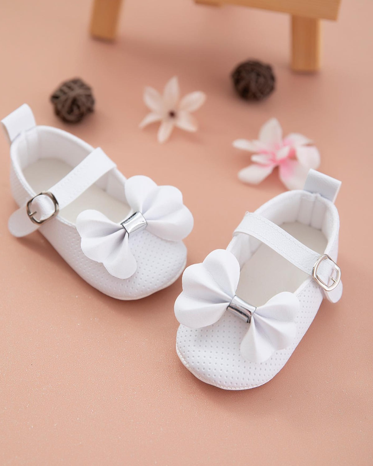 White Bow Baby Mary Jane Shoes
