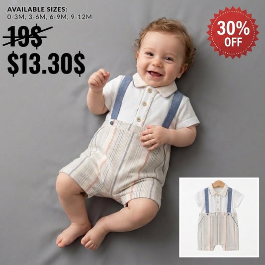 Vintage Stripes – Baby Boy Romper