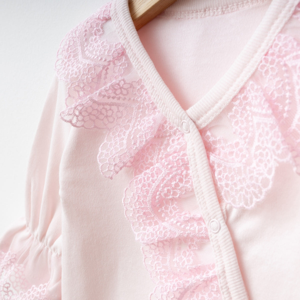 Pink Lace Baby Romper with Headband