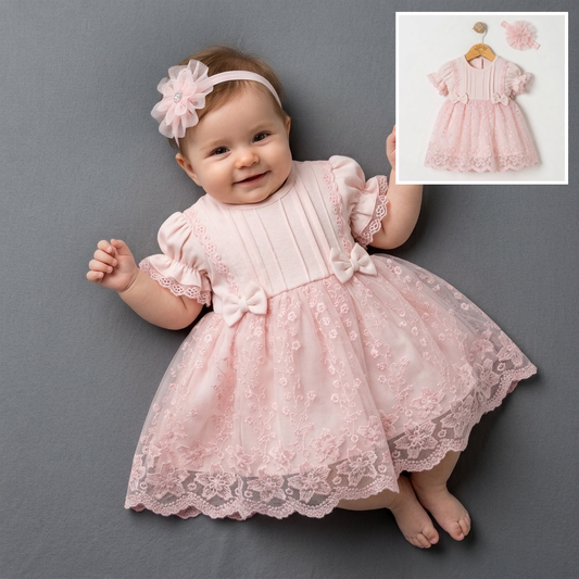 Petals & Bows – Pink Baby Ensemble