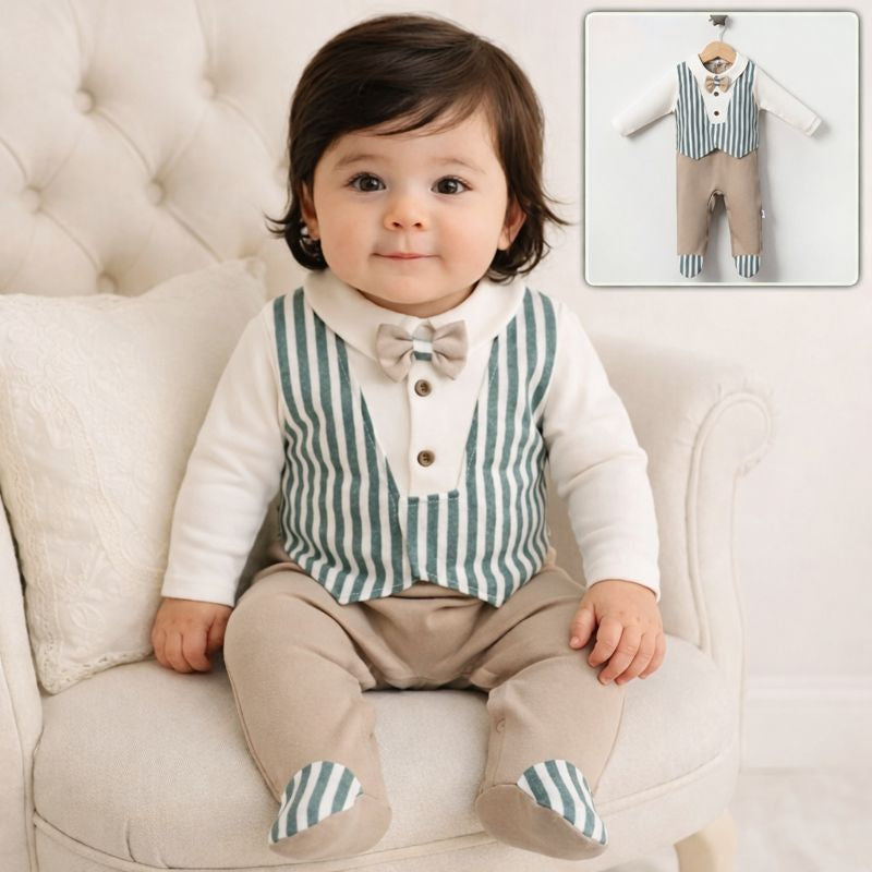 Striped Vest & Bow Tie Romper