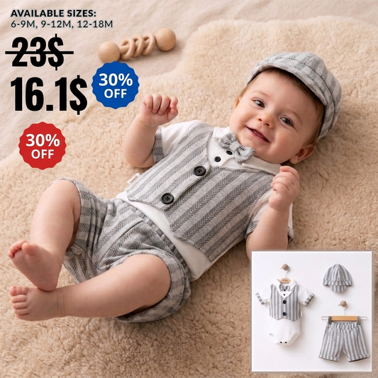 Striped Gentleman Charm – Baby Boy Outfit