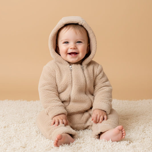 Baby Fleece Overall - Beige