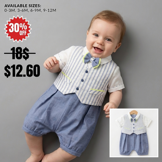 Azure Glow – Baby Boy Romper