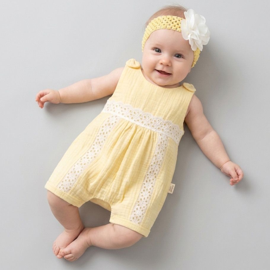 Sunbeam Lace – Baby Girl Romper Set