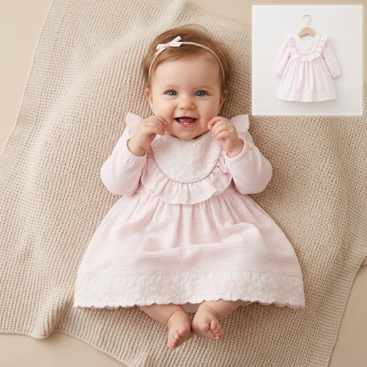 Blush Lace Bloom – Baby Girl Pink Dress