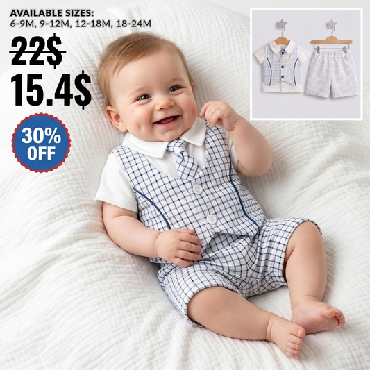 Skylight Charm – Baby Boy Checkered Set