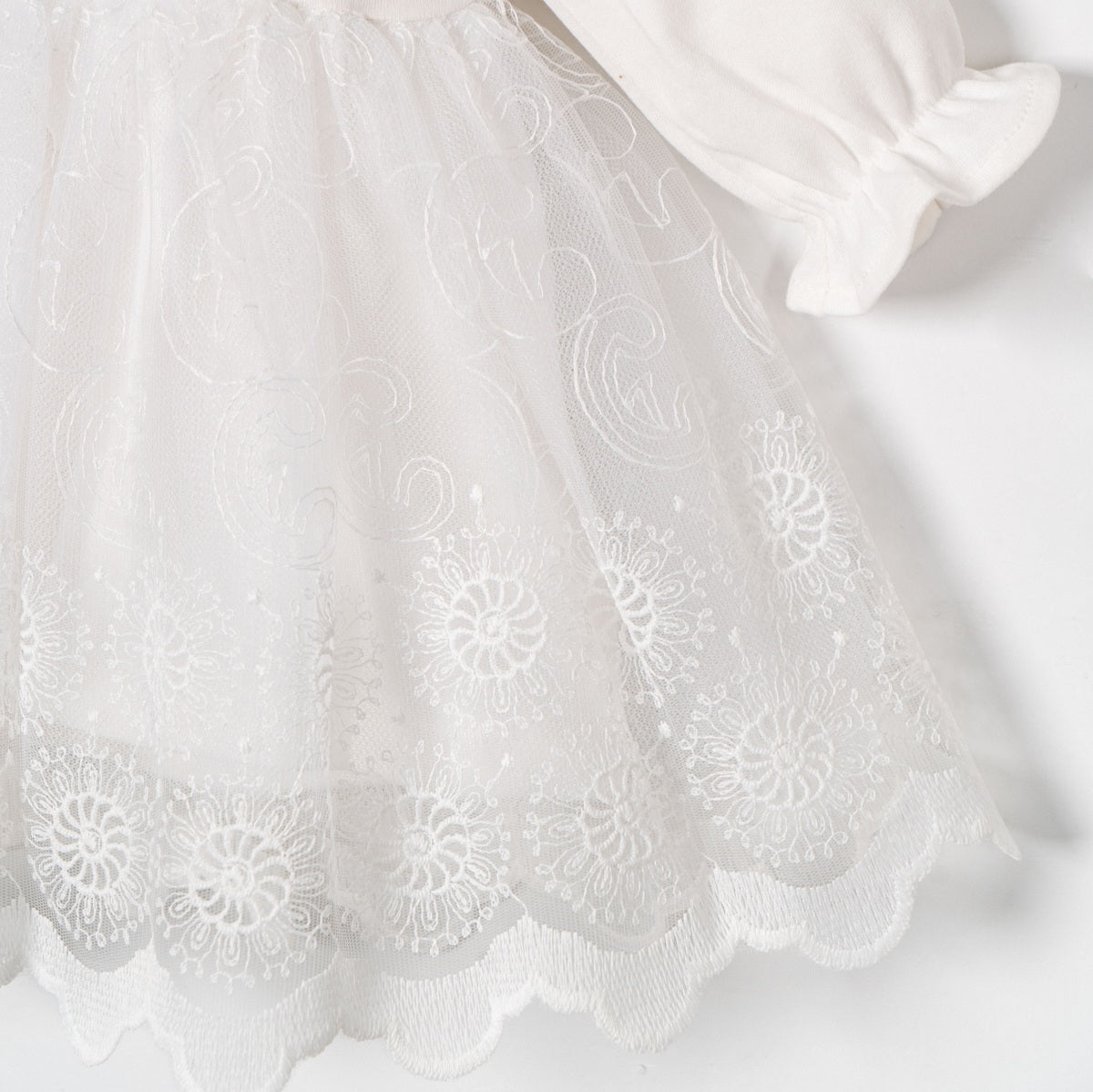 White Lace Baby Girl Dress with Headband