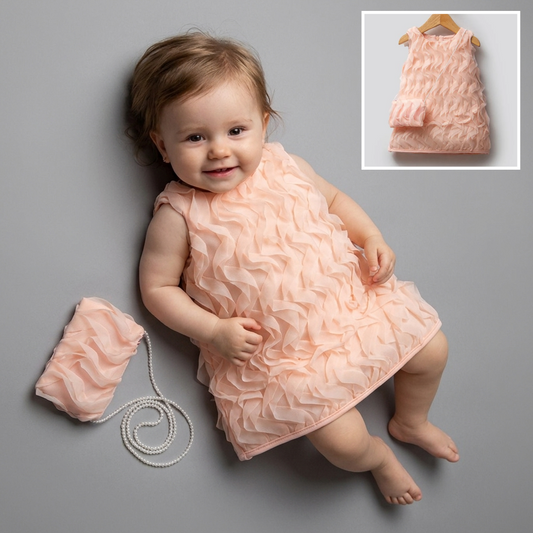 Peach Petal Charm – Baby Girl Dress