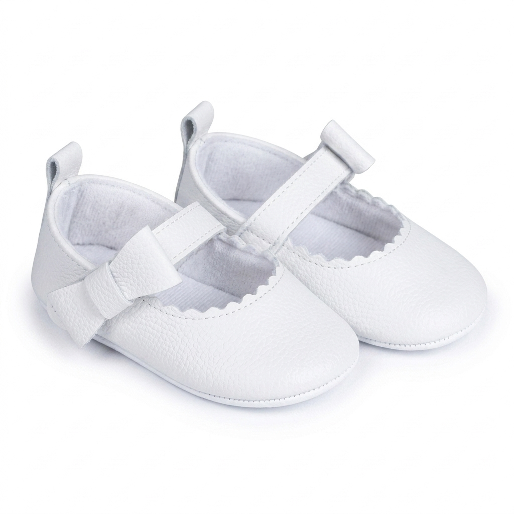 Faux-Leather Baby Mary Janes – Snow White