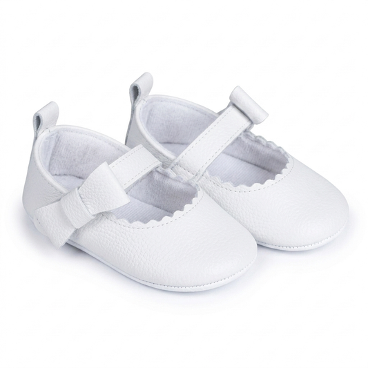 Faux-Leather Baby Mary Janes – Snow White