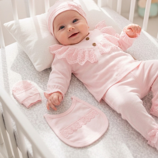 Pink Lace Elegance – Baby Girl Set