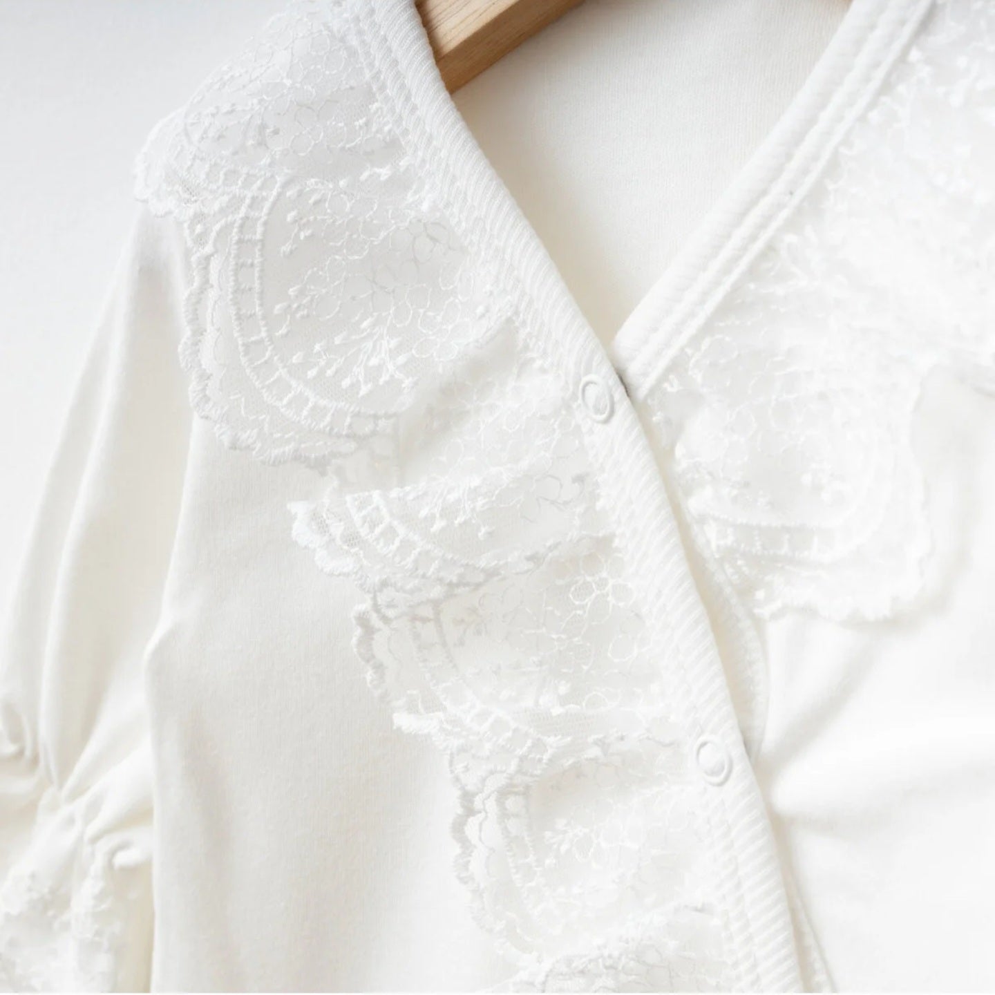 White Lace Baby Onesie with Headband