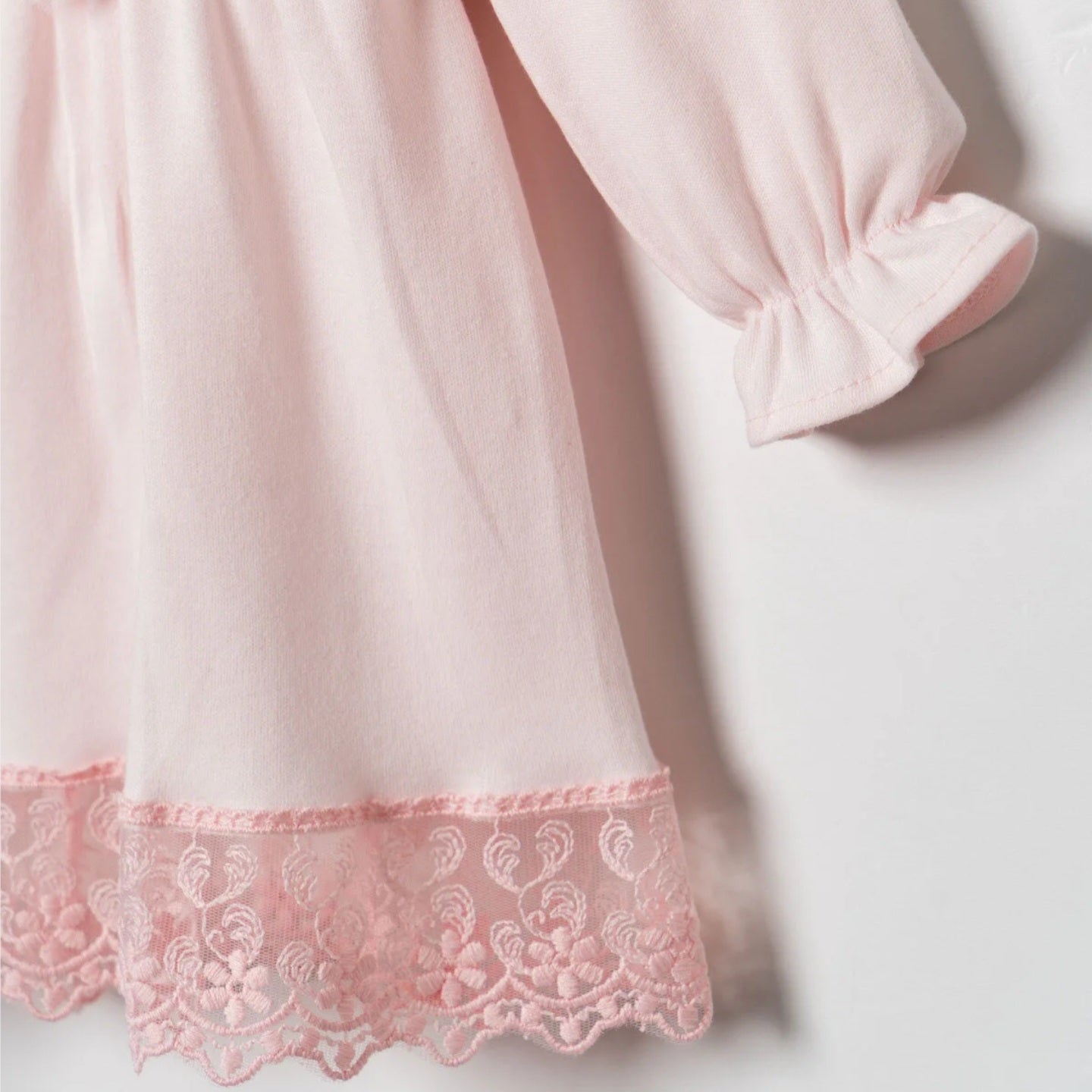 Pink Lace Baby Dress with Headband