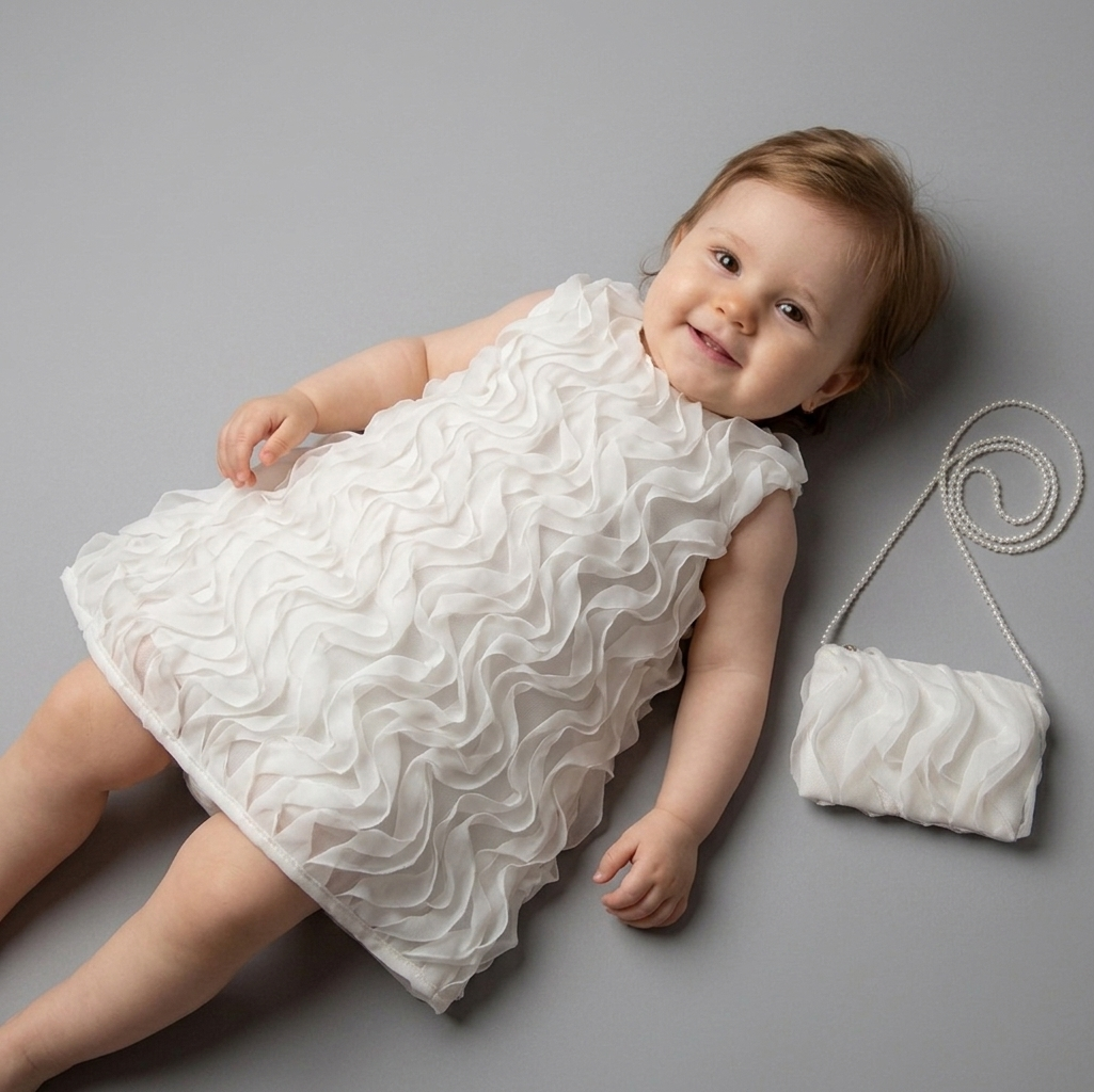 Feathered Grace – Baby Girl Dress Set