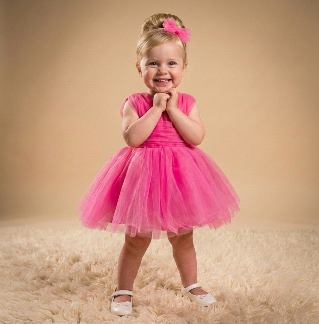 Pink Tulle Radiance – Baby Girl Dress